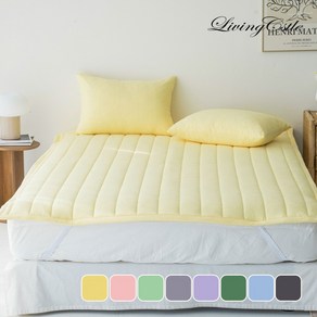 [국산] 리빙캐슬 항균 쉬폰 마이크로워싱 고정밴딩 침대패드, 슈퍼싱글SS (110 x 200cm)