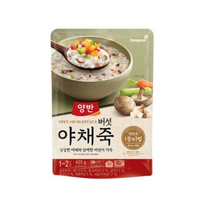 양반 버섯 야채죽, 420g, 6개