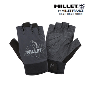 밀레[MILLET] 24SS 남성 여름 간절기 반장갑 러닝 및 다양한 활동에 적합한 숏장갑 차콜, 1세트