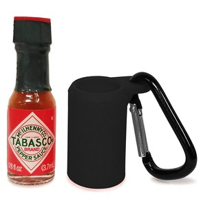 Tabasco Sauce Keychain - Includes Mini Bottle of Hot Sauc 타바스코 소스 열쇠고리 - 핫 소스 미니병이 포함되어 있습니다.(1팩 블랙, 1개