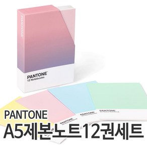 PANTONE 팬톤 A5 제본 노트 12권 세트 (4색 3권씩/12권) 제본공책 유선노트 공책 연습장 펜톤