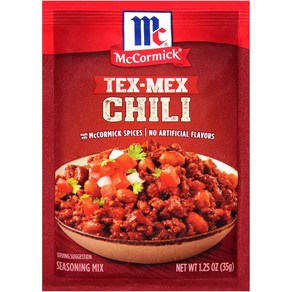 McComick Tex-Mex Chili Seasoning Mix 1.25 oz (Pack of 12) McComick Tex-Mex 칠리 시즈닝 믹스 1.25온스(12팩), 35g, 12개