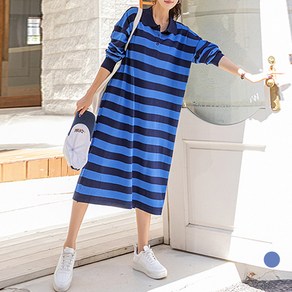 [나크21] (55~88) 오버핏 카라넥 니트 롱 원피스 NK33-O-2
