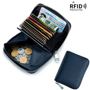 오세르앙 소가죽 RFID 해킹방지 아코디언 다용도 동전지갑