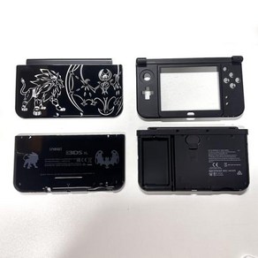 닌텐도 교체용 2023 게임 콘솔 케이스 3DS LL 3DS XL 하우징 쉘 커버 풀 세트, 1개, 5) black set, 04 black set