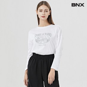 BNX 심플 스토리 레터링 여성 긴팔 티셔츠 BV3TS005L0