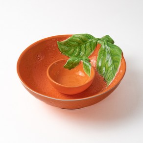 [2p 세트] 필하이 일본산 야채 과일 모양 접시 그릇, 오렌지, 1개