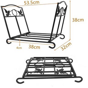 벽난로 장작바구니 홀더 이동식 랙 장작 보관 도구 주방, 1개, M