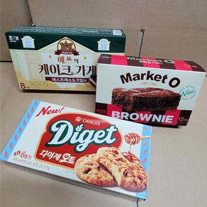 오리온 다이제 오트 +마켓오 브라우니 +해태 예쓰의 케이크가게 에스프레소&크림맛 688g, 1개