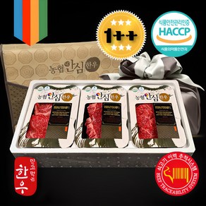[명가한우] 명품 한우선물세트 1++ 구이용 농협 안심 한우 소고기 선물 세트 투뿔 냉장 900g (등심 채끝 안심) (가족세트), 1세트