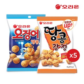 오리온 땅콩강정(80g) x 5개+오징어땅콩(98g)x 5개