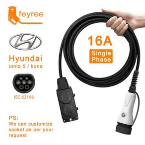 전기 자동차 V2L Feyree 측면 방전 플러그 케이블 EV 유형 2 16A EU 소켓 야외 발전소 업그레이드 버전