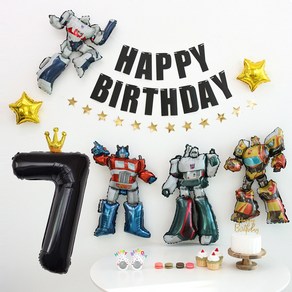 이벤트홀릭 로봇풍선 생일파티용품세트 초대형 왕관 숫자풍선, 7, 1개