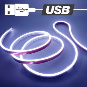 삼항LED USB전원타입 실리콘면발광 V3 LED바 화이트LED, 스위치형USB, 100cm, 1개