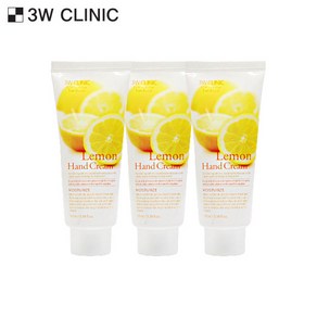 3W CLINIC 모이스처라이징 핸드크림 레몬, 100ml, 3개