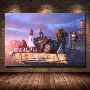 노 브랜드 파이널 판타지 7 게임 포스터 Tifa Cloud and Aeis Canvas Painting 홈 장식 만화 Movie Poste 0416, no fame