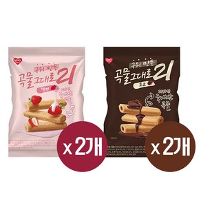 개미식품 곡물그대로21 딸기/초코 150g 구워만든크리스피롤, 4개