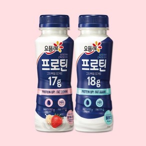 빙그레 요플레 프로틴 드링크 210ml, 플레인 8개 + 딸기바나나 8개, 16개