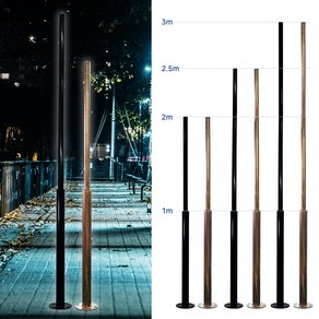태광조명 태양광 전기 블랙 조립식 가로등 조명 기둥 폴대 가로등주 지주 기둥, 황동_2.5m