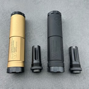 AAC 더미 소음기+소염기 세트 메탈 사일렌스 14mm 역나사, 1개, 샌드