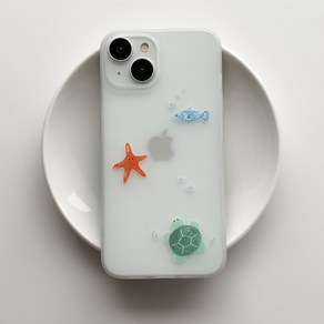 [withsome반투명]뽀짝 바다 생물 폰 케이스, iPhone X(XS), 1개