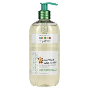 Natues Baby Oganics 샴푸 바디 워시 코코넛 파인애플 16 oz (473.2 ml) 1팩, 1개