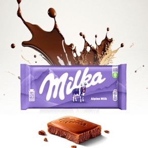 밀카 milka 100프로 알파인 우유 초콜릿 알프스 밀크 100g, 1개