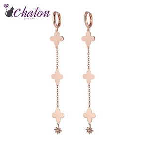 샤똥 Chaton 14K 행운이 3배! 귀걸이 S-614