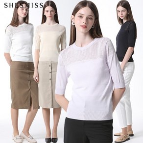 쉬즈미스 [쉬즈미스(SHESMISS)] 시스루 라운드넥 니트