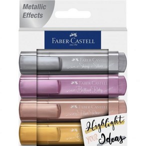 FabeCastell 페이버카스텔 하이라이터 텍스트라이너 파스텔 라이트그린 1546 66 10루 1팩 10개입, Metallic, 1 Count (Pack of 4)