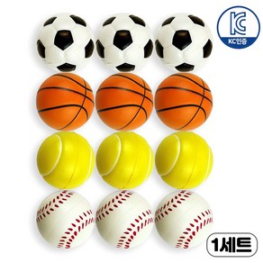 엄마마음 [KC인증] 스펀지 미니 스포츠 공 세트 12P, 1세트