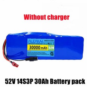 52V 14S3P 30Ah 30000mAh 18650 1000W 리튬 배터리 균형 자동차 전기 자전거 전기 스쿠터 세발 자전거 + 충전기, 1개