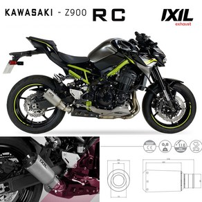 KAWASAKI Z900 익실 튜닝 슬립온 머플러 가와사키 IXIL RC 티탄 카본팁 20-23