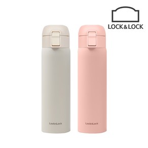 락앤락 보온병 이지 원터치 텀블러 500ml 1+1, 아이보리+핑크, 1개