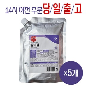 이츠웰 딸기잼, 1kg, 5개