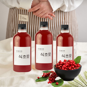 핸드메이드 오미자 수제식초 500ml / 전통옹기숙성 과일 식초 비니거 클렌즈주스 수제 오미자식초, 1개