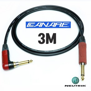 카나레 CANARE GS-6 GS6 TS + TS ㄱ자 꺽임 뉴트릭 사일런트 기타 케이블 3M, 1개