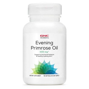 GNC 이브닝 프림로즈 오일 500mg 90캡슐 달맞이꽃 종자유 Pimose oil, 1개, 90정