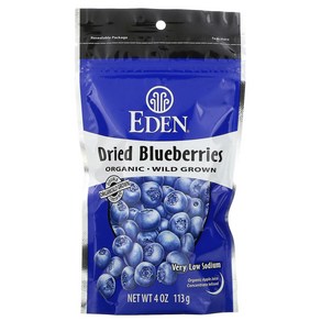 Eden Foods 유기농 건조 블루베리 4온스 (113g) 1팩, 1개