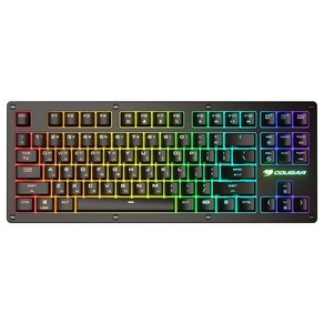 COUGAR PURI TKL RGB 게이밍 기계식 키보드, 적축, 텐키리스, 블랙