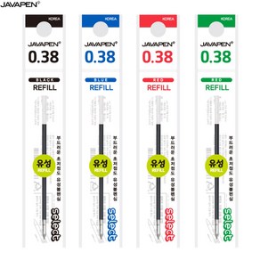 [자바펜] 0.38 셀렉트 유성 볼펜심 리필심, 초록