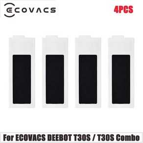 ECOVACS T30S T30S 콤보 로봇 진공 청소기 액세서리 예비 부품 키트 메인사이드 브러시 필터 헝겊 먼지 봉, 4PCS, 1개