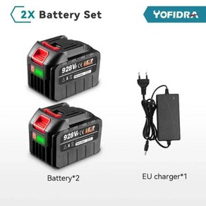 전기톱 Yofida 마키타 전동 공구용 충전식 리튬 이온 배터리 388VF 22500mAh 15000mAh 928VF, 2x928VF-1 Chage, 6) 2X928VF-1 Chage, 1개