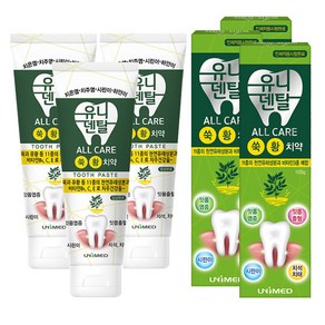 유니덴탈 유니덴탈 올케어 무색소치약 (3P) 쑥유황 첨가 치주염 잇몸 개선, 3개, 100g