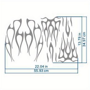 VT750 오토바이 범용 탱크 불꽃 실버 모토 스티커 액세서리 데칼 방수 혼다 섀도우 오토바이, 1) 은 - 55.93x34.97CM, 1개