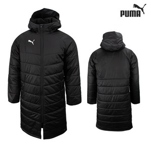 푸마(PUMA) 리가 사이드라인 벤치 롱자켓 블랙 벤치코트 롱코트