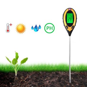 야토 4in1 토양 광도 조도 온도 수분 함량 습도 산도 PH 측정기, 1개