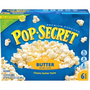 Pop Secet Butte Natual Flavo Popcon 3.2 Oz 6 Ct, 90g, 6개