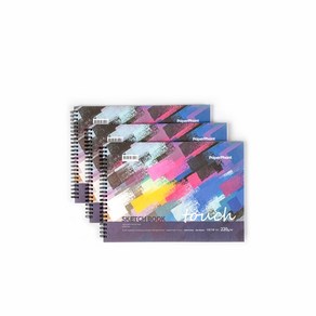 PaperPhant 프리미엄 스케치북 머메이드 커버 화이트지(220g) 3권 세트, Touch A4 50페이지(총 150페이지)