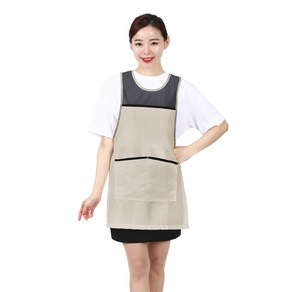 경량 망사앞치마 원피스형 요양센터 부녀회 단체 LA96, LA96_베이지회색XL, 1개